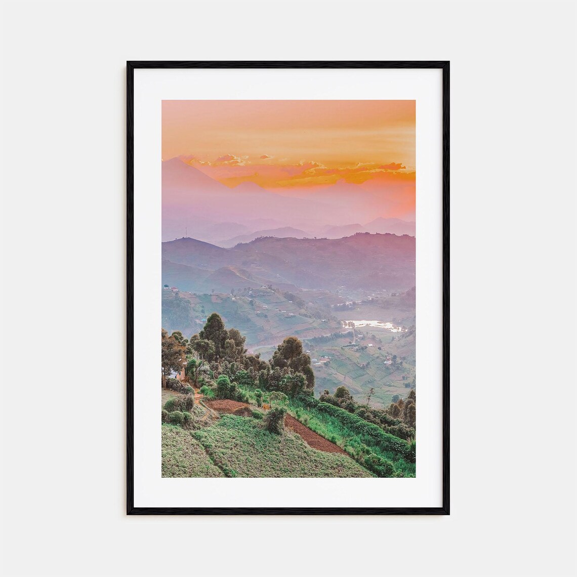 Uganda Travel Poster, Colorful Street Map Wall Art