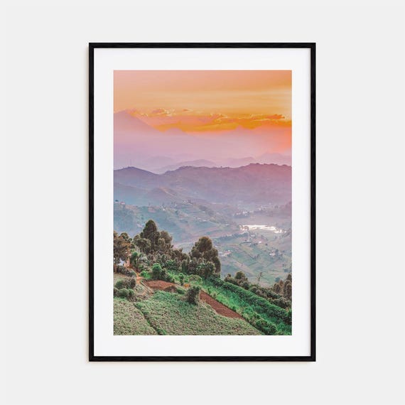 Uganda Travel Poster, Colorful Street Map Wall Art