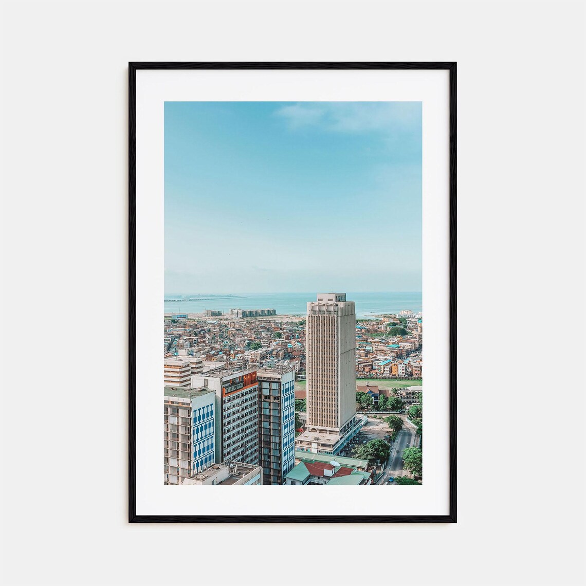 Lagos Nigeria Cityscape Ocean Horizon Urban Africa View Poster