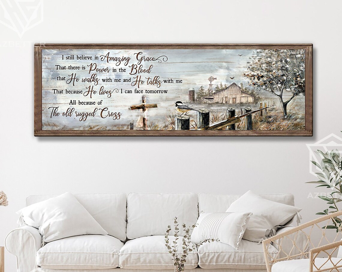 I Still Believe in Amazing Grace Old Rugged Cross Barn Poster - Image 5