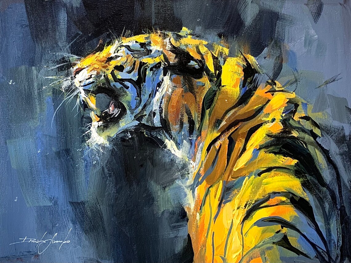 Fearless Tiger Portrait Animal Wall Art Print