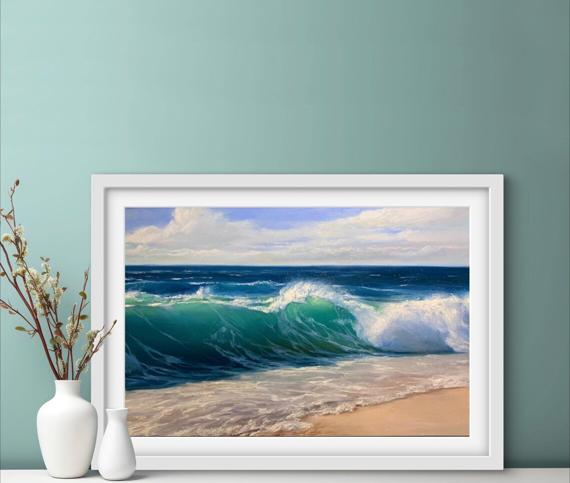 Seascape Ocean Waves Nautical Theme Art Print