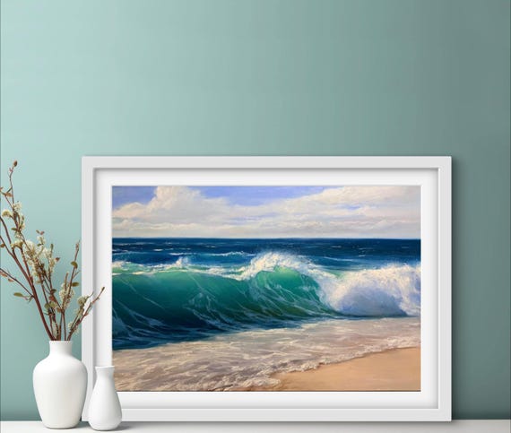 Seascape Ocean Waves Nautical Theme Art Print