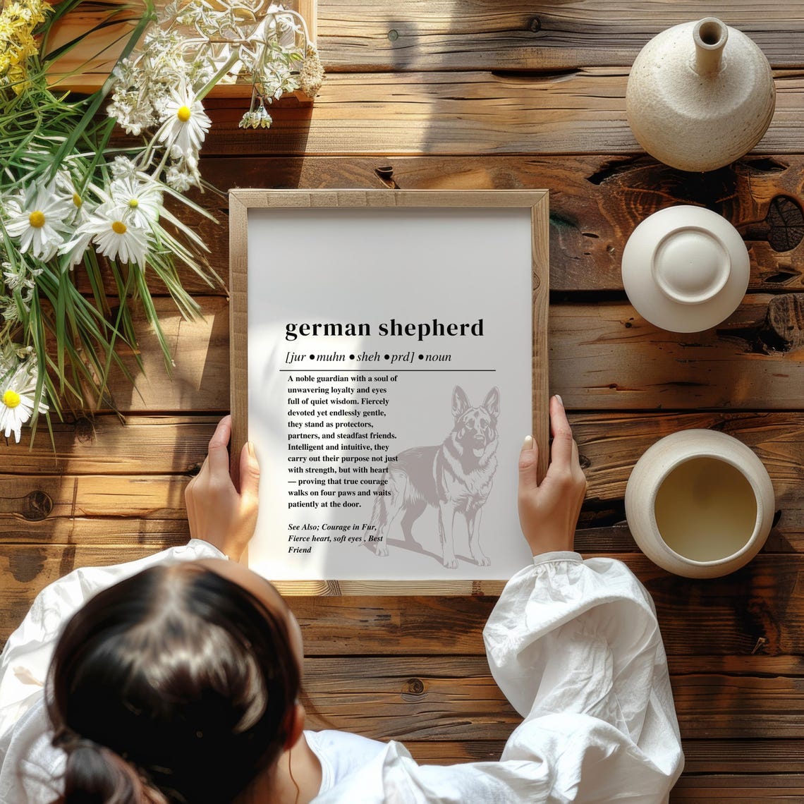 German Shepherd Dictionary Definition Loyal Dog Breed Safari Poster