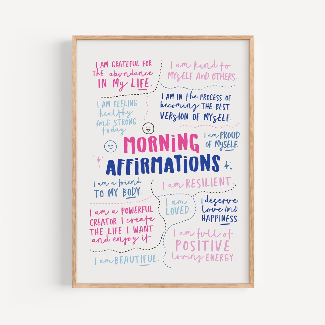 Affirmation Wall Art For Girls, Inspirational Poster