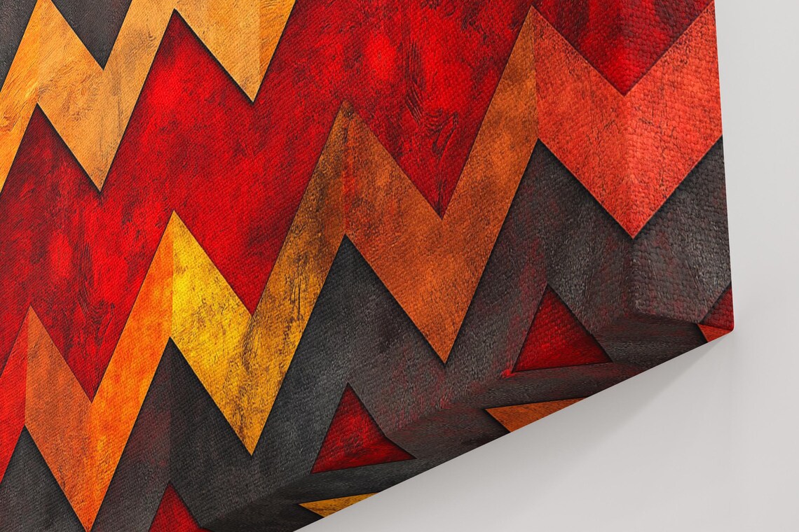 Red Chevron Pattern - Abstract Modern Art Print - Image 4