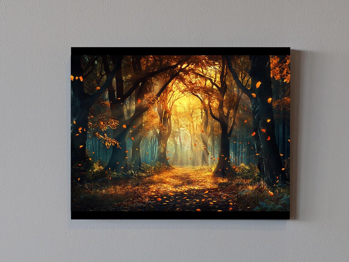Walking In Fall - Abstract Modern Art Print