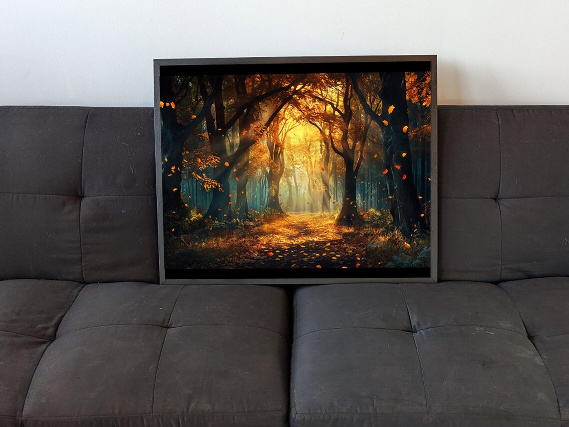 Walking In Fall - Abstract Modern Art Print - Image 4