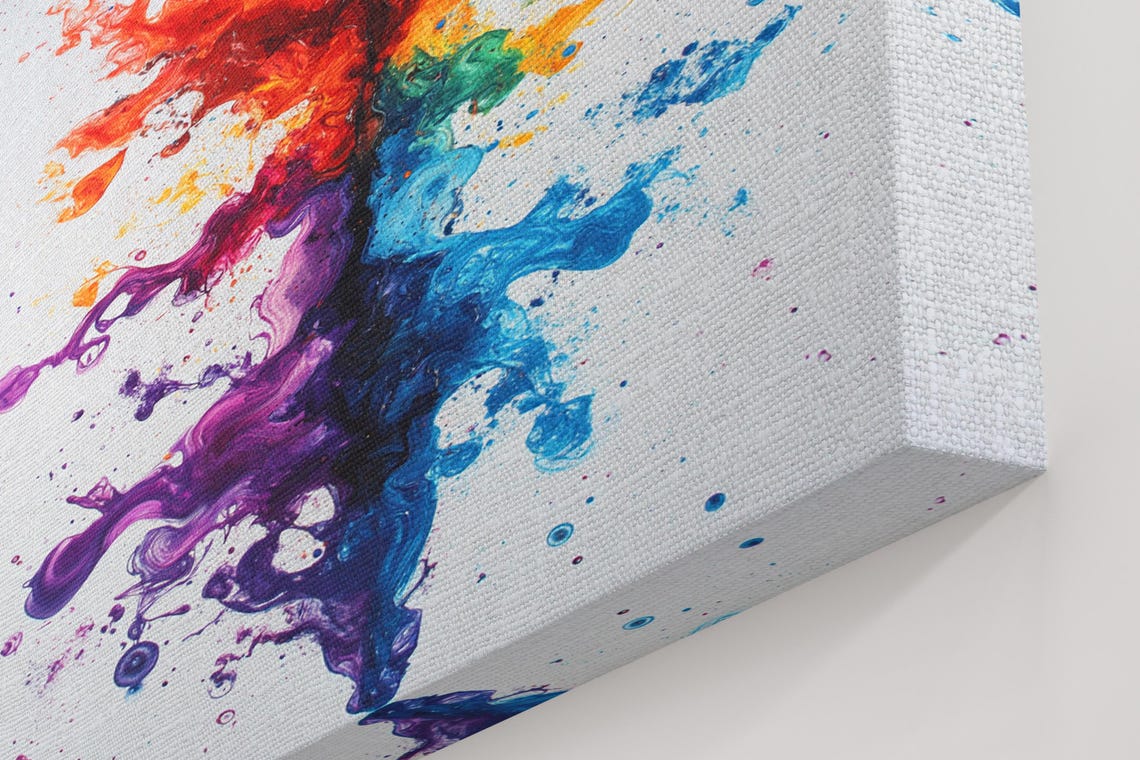 Colorful Vertical Ink Explosion Rainbow Splash Chaos Art Poster - Image 5