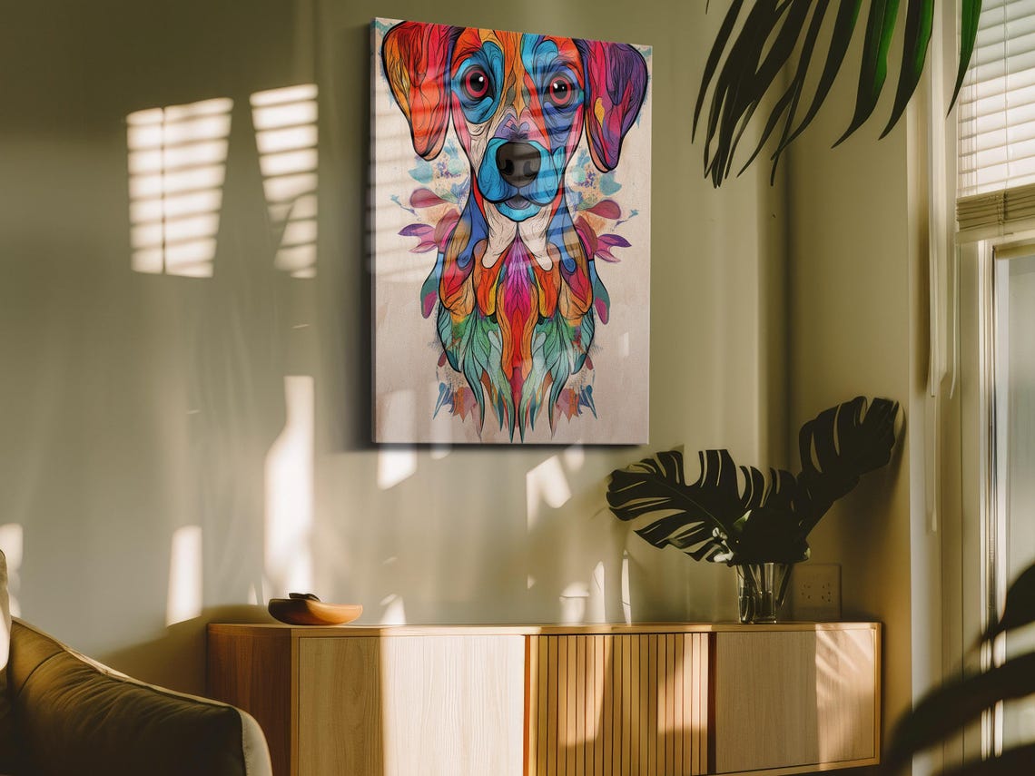 Bright Dog Mandala, Spiritual Art Print - Image 4