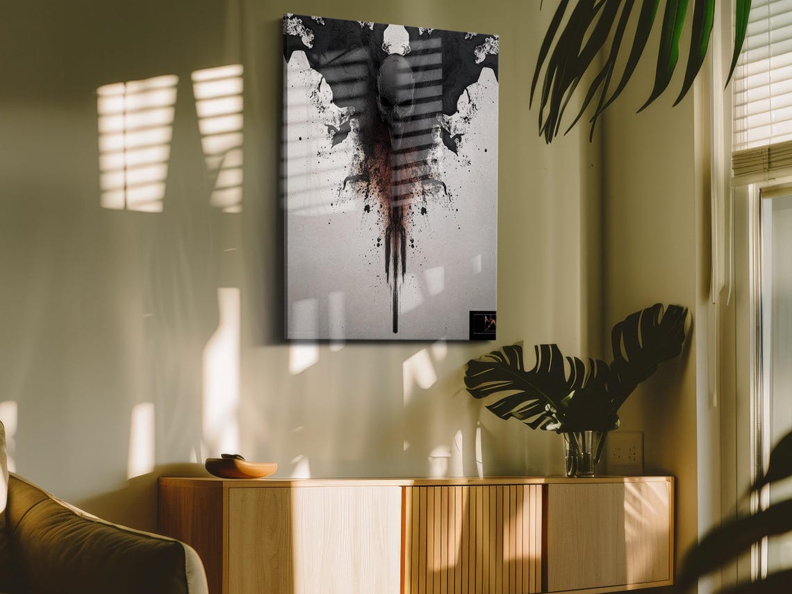 Dramatic Ink Skull Symmetry Art Print - Image 4