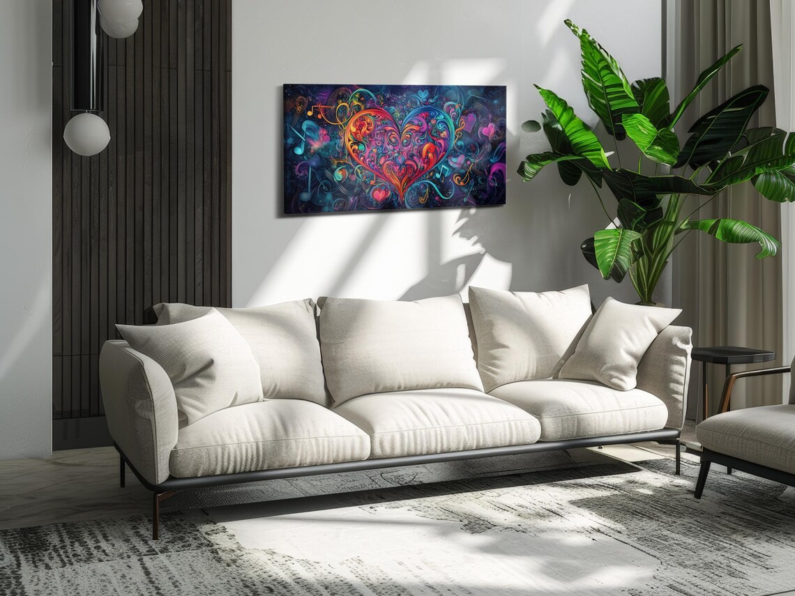 Neon Heart Glow, Valentines Day Wall Decor - Image 2