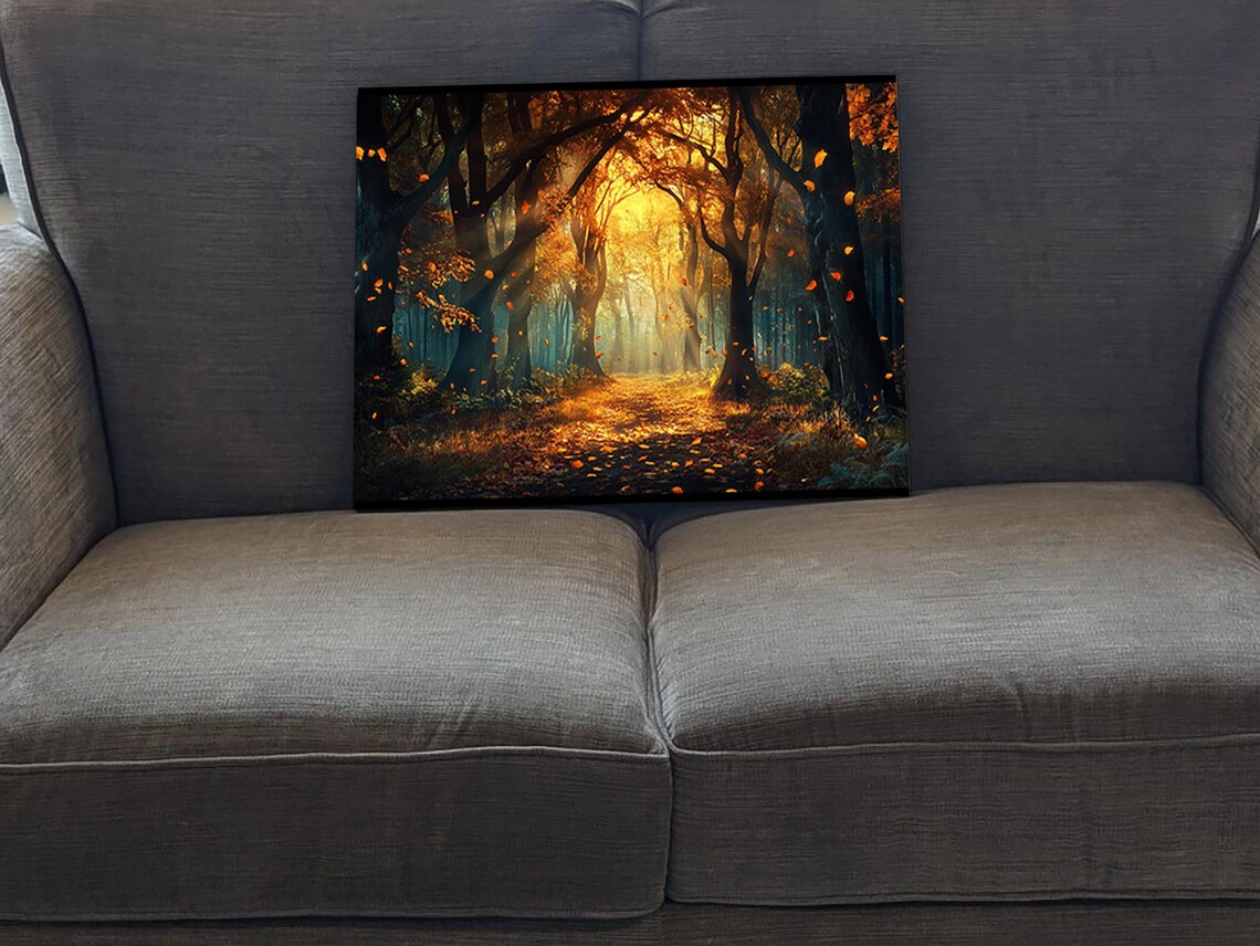 Walking In Fall - Abstract Modern Art Print - Image 5