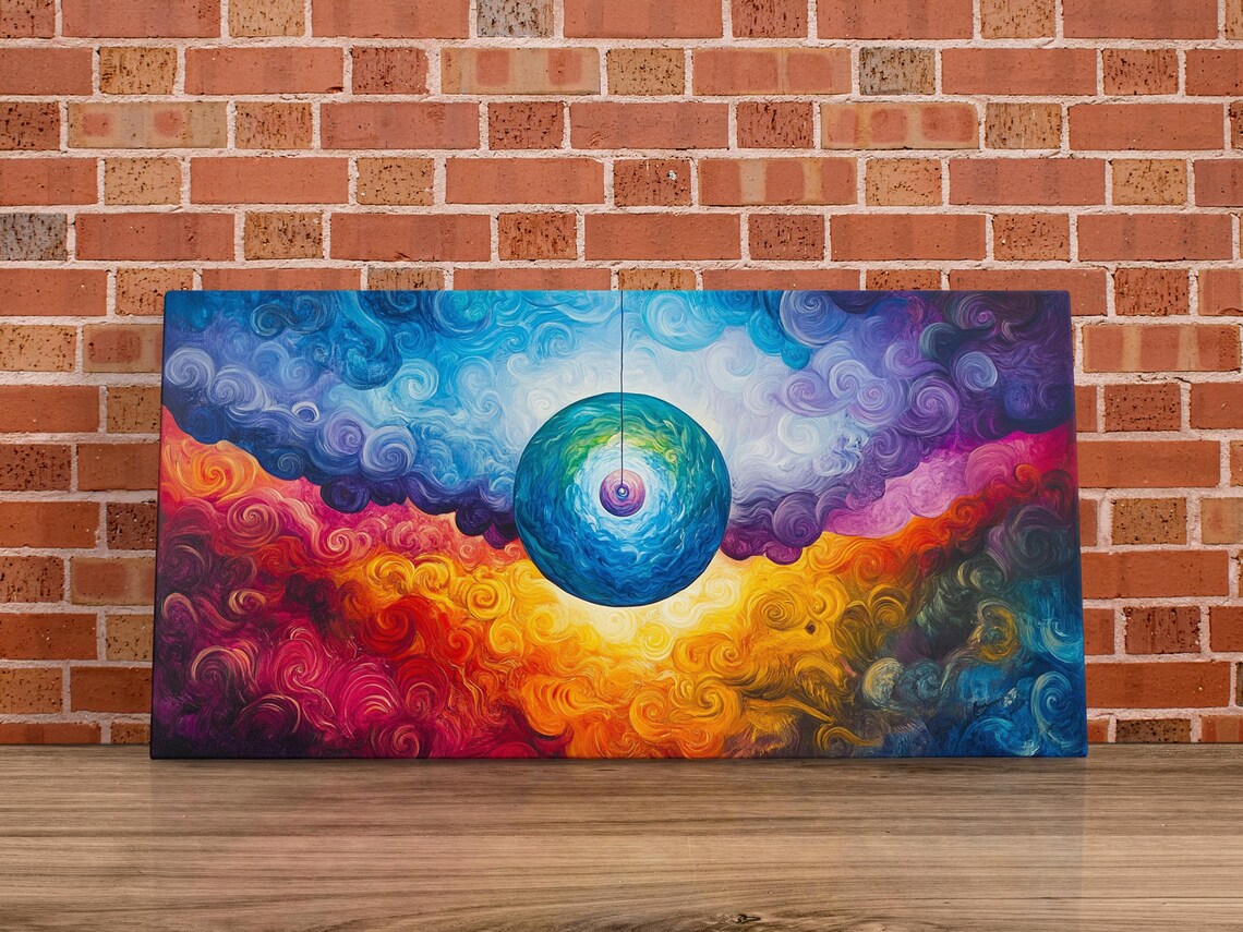 Swirling Colorful Orb, Abstract Art Print - Image 4