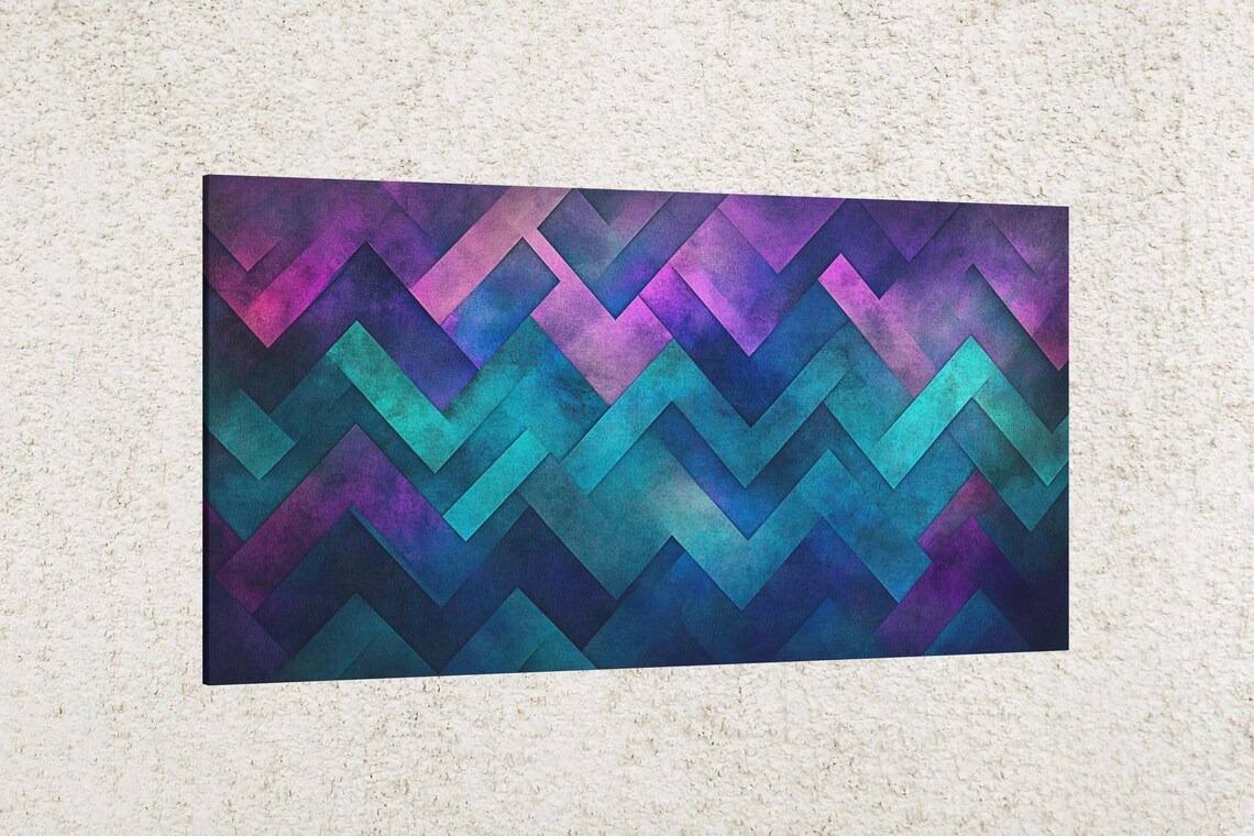 Gradient Chevron Modern Abstract Art Print - Image 2