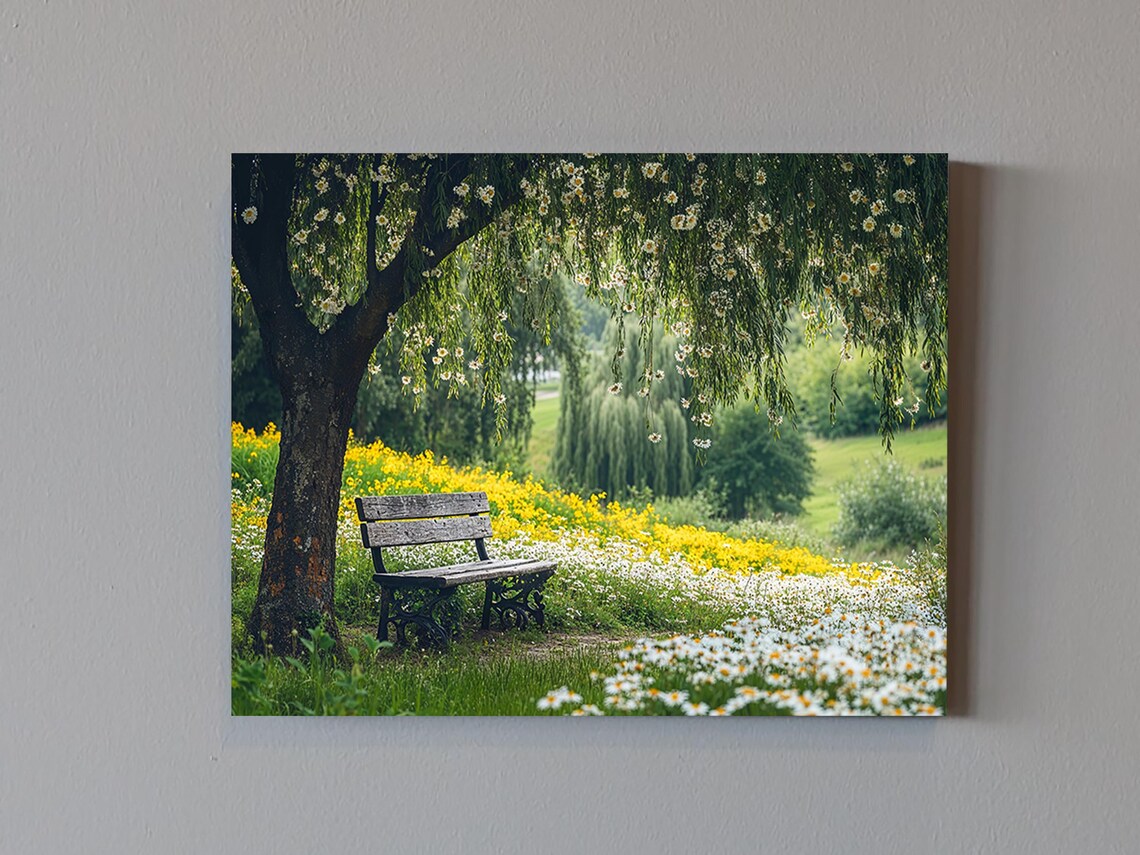 Willow Tree In Spring Calm, Relaxed Scene