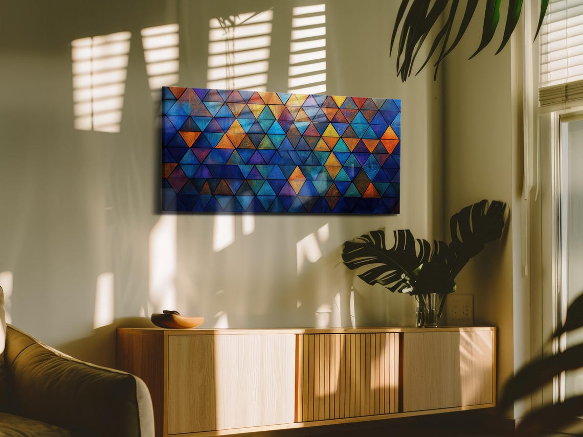 Vibrant Geometric Triangles Art Print - Image 3