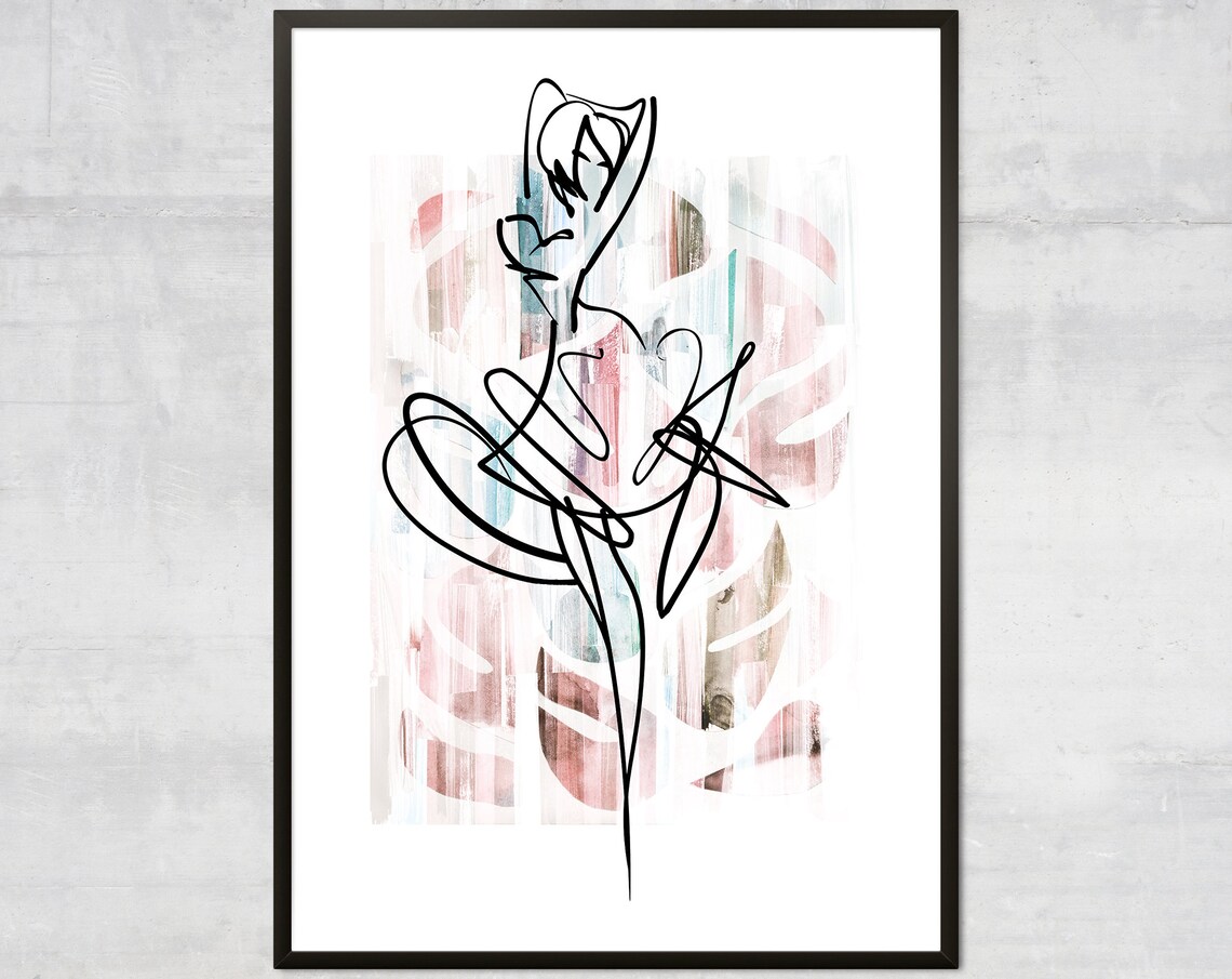 Dancer Line Art Print, Minimalist Boho Decor