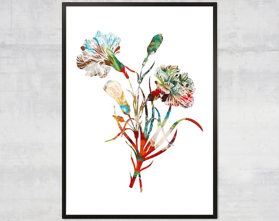 Vintage Flower Wall Art Antique Botanical Home Decor Archival Floral Bouquet Print