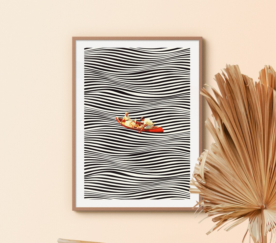 The Real Boat Ride 2 Opart Retro Art Print - Image 3