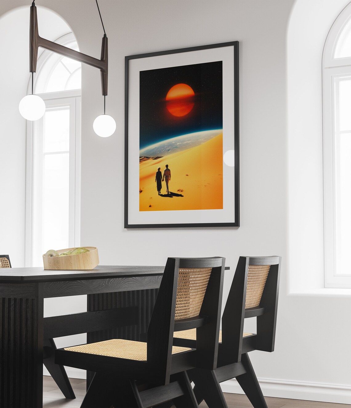 Cosmic Connection Retro Futurism Art Print - Image 2