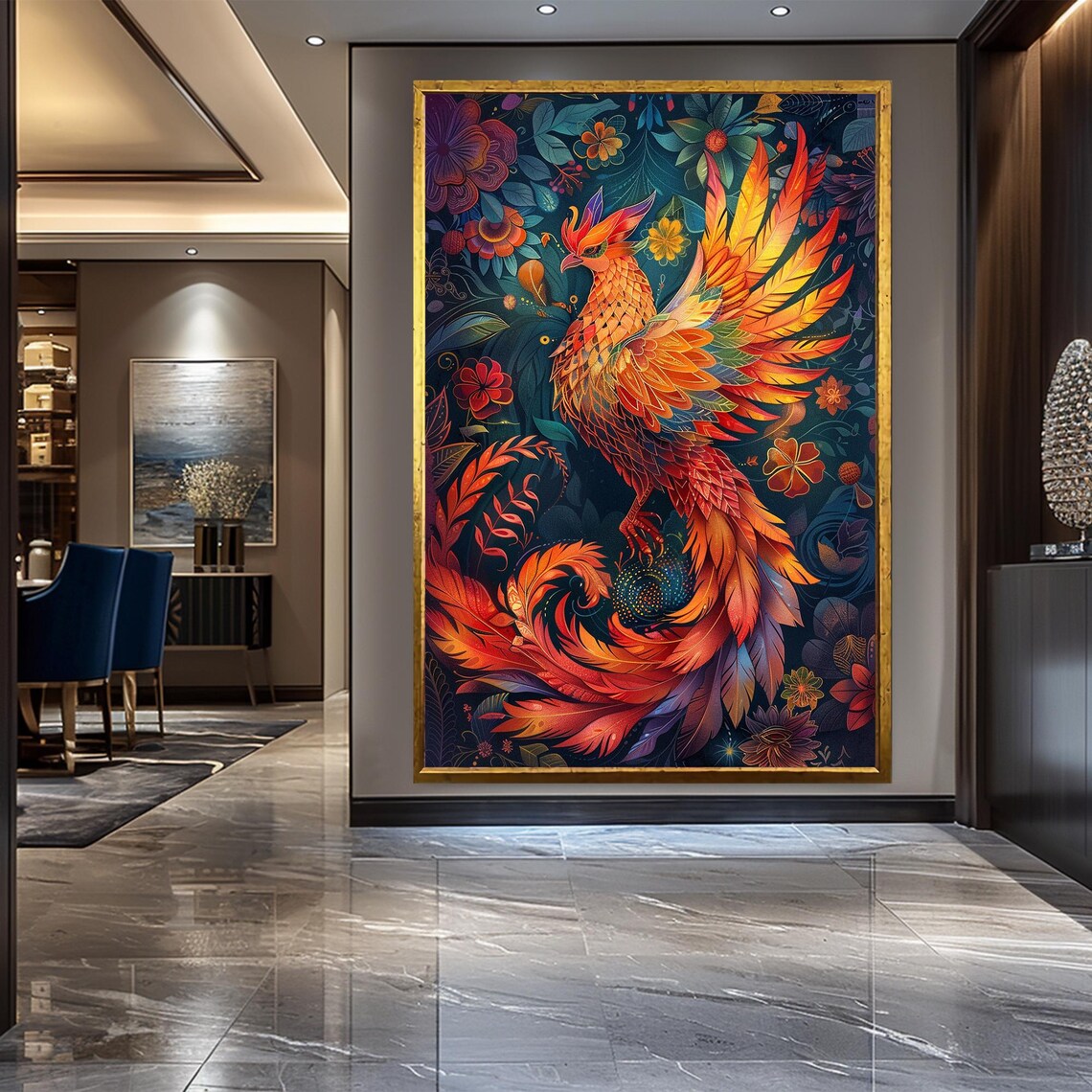 Phoenix Art Print, Rising Phoenix Bird Decor - Image 3