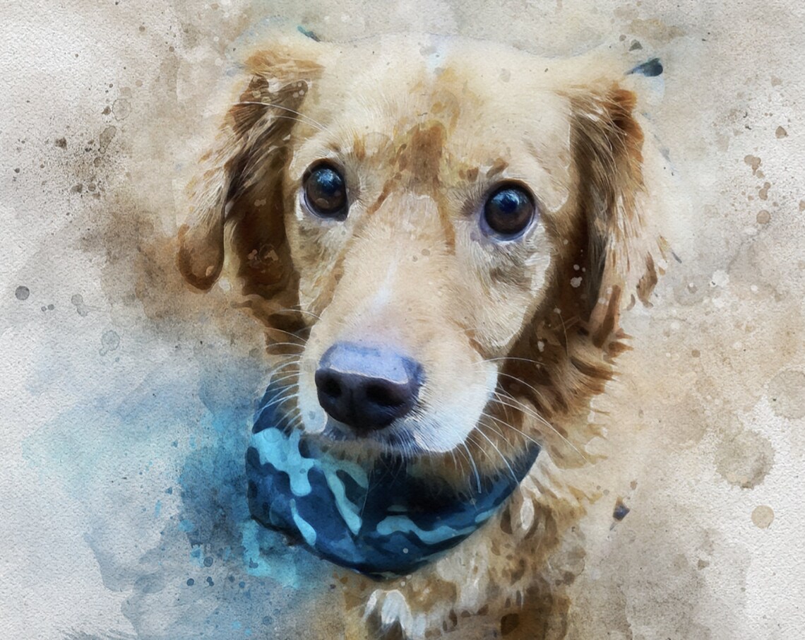 Custom Watercolor Dog Portrait, Personalized Gift Art Print - Image 3