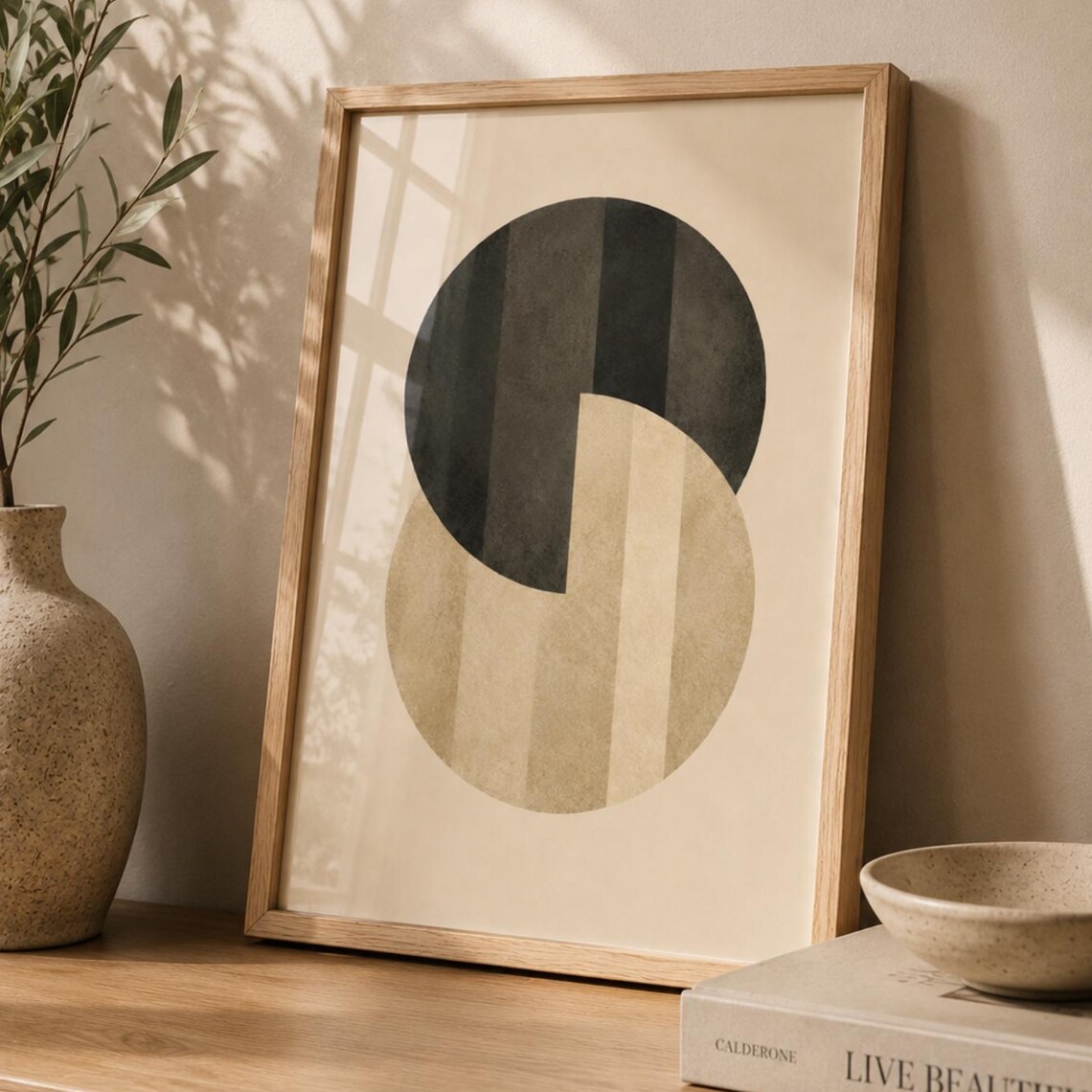 Geometric Abstract Minimalist Poster, Japandi Decor