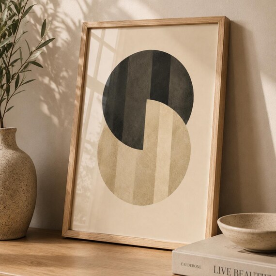 Geometric Abstract Minimalist Poster, Japandi Decor
