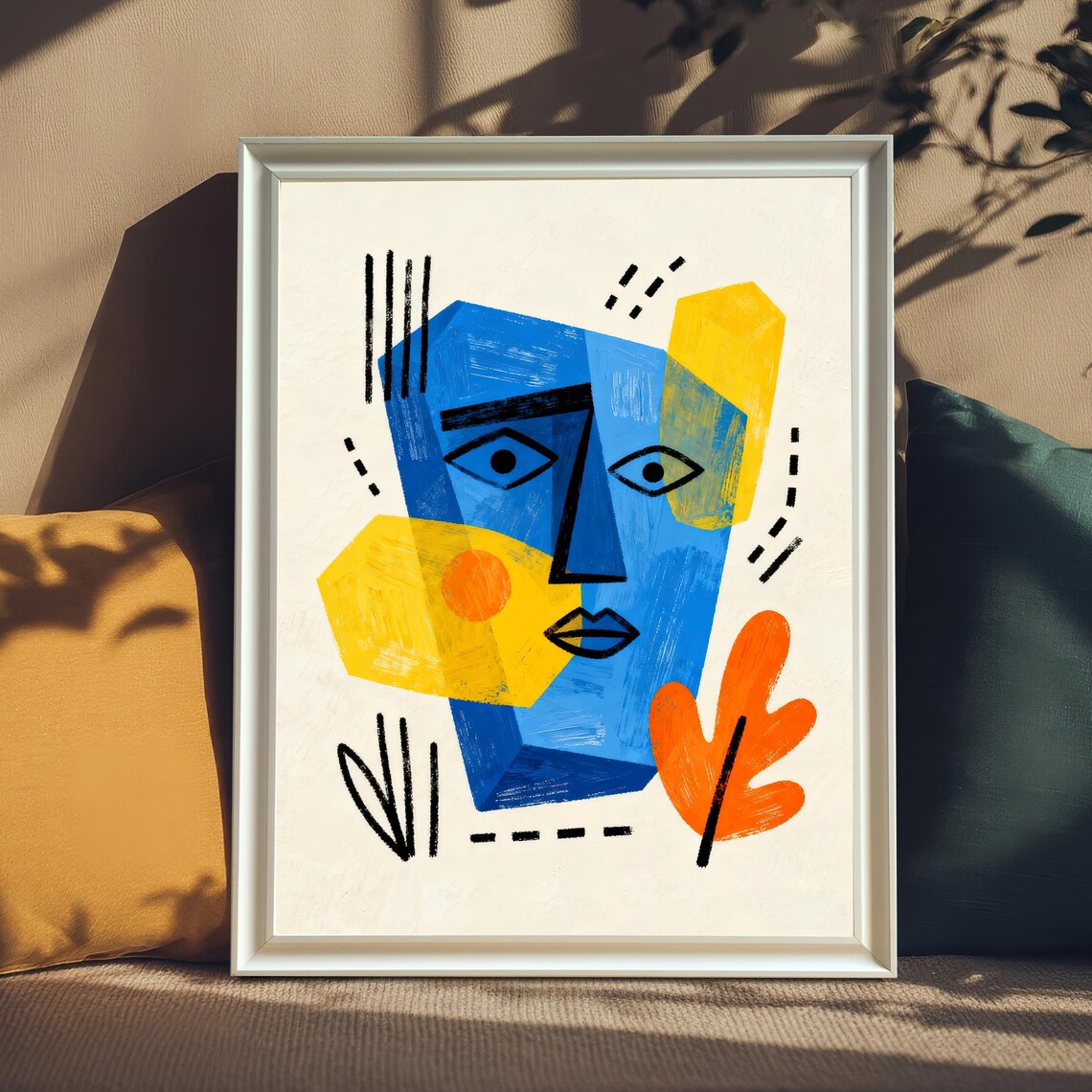 Modern Geometric Abstract Face Art Print
