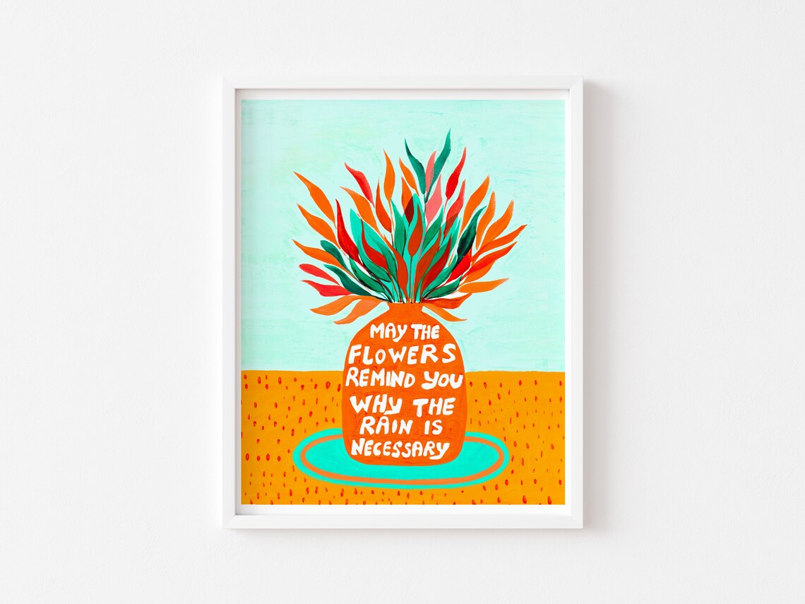 Motivational House Plant Quote Art Print, Modern Botanical - Image 2