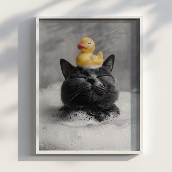 Chartreux Cat Funny Bathroom Art Print