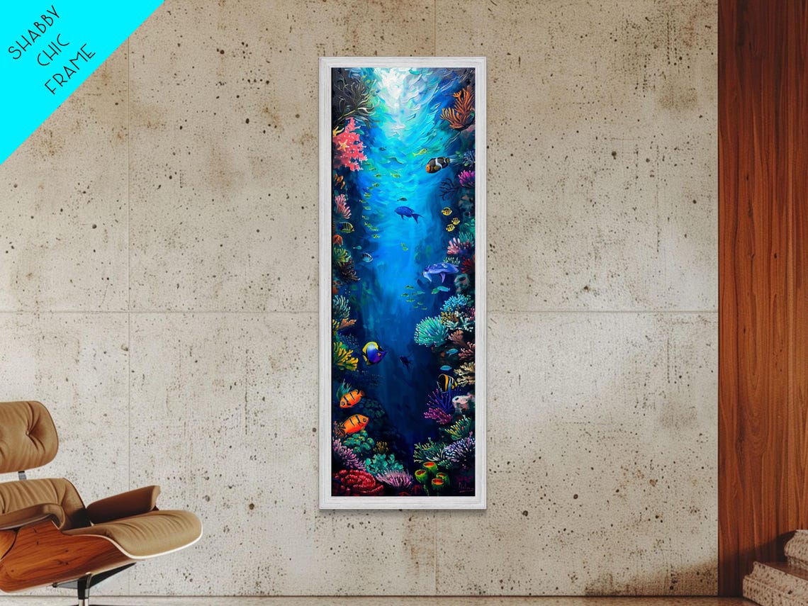 Coral Reef Ocean Life Tropical Fish Underwater Vertical Art Poster - Image 3