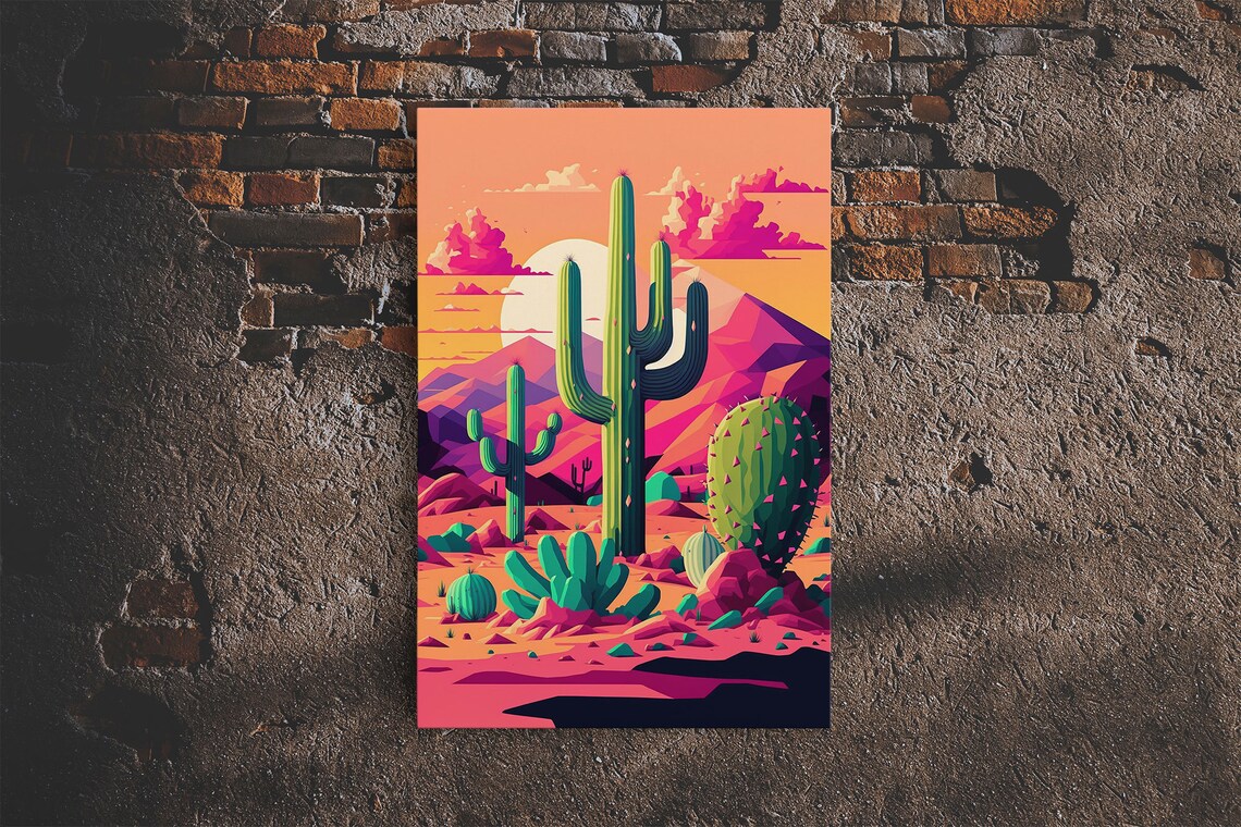 Pueblo Style Cactus Still Life, Arizona Desert Art Print - Image 6