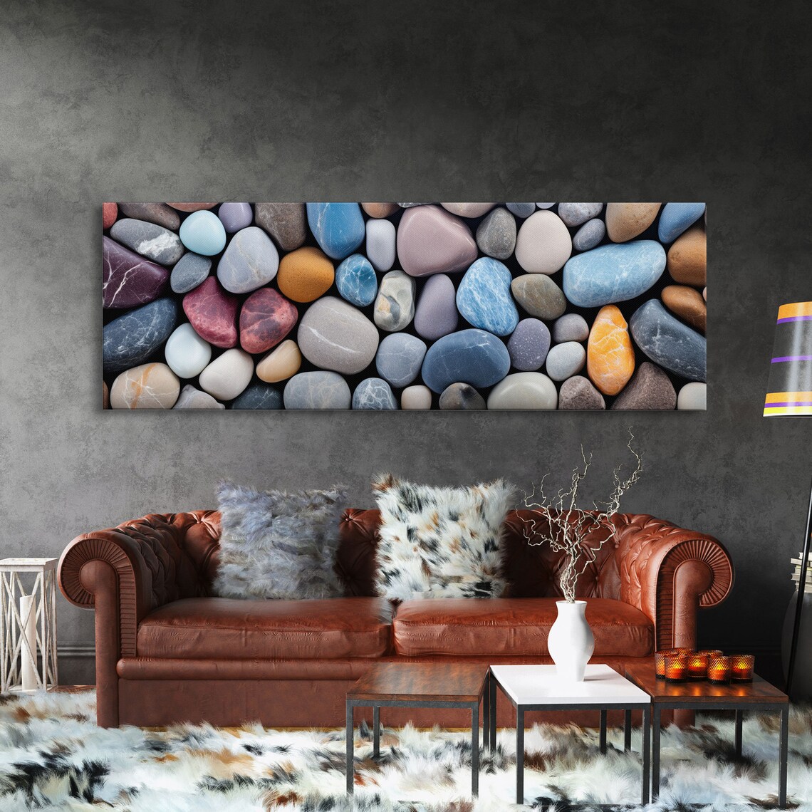 Lake Bed Stones And Rocks Photography Art Print - Image 3