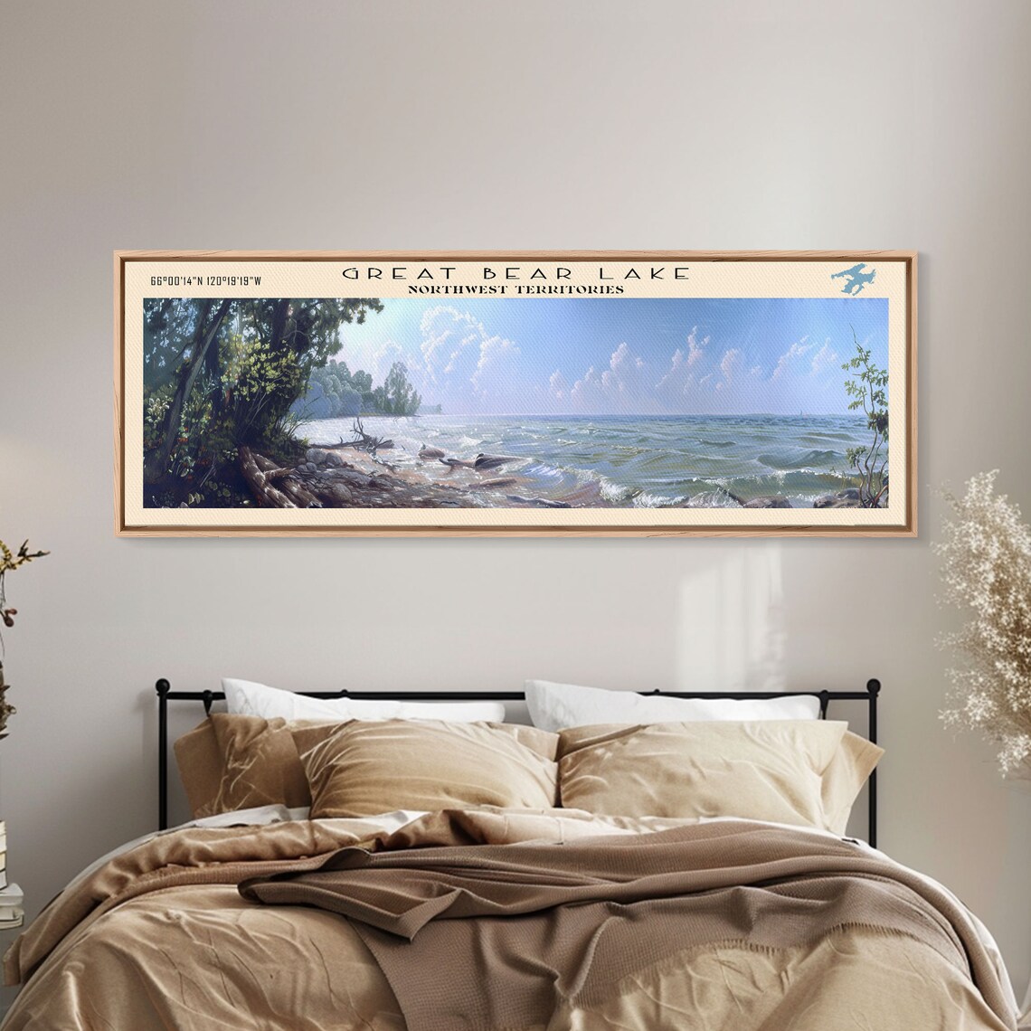 Great Bear Lake Northwest Territories Sunny Waves Shore Panoramic Poster - Image 2