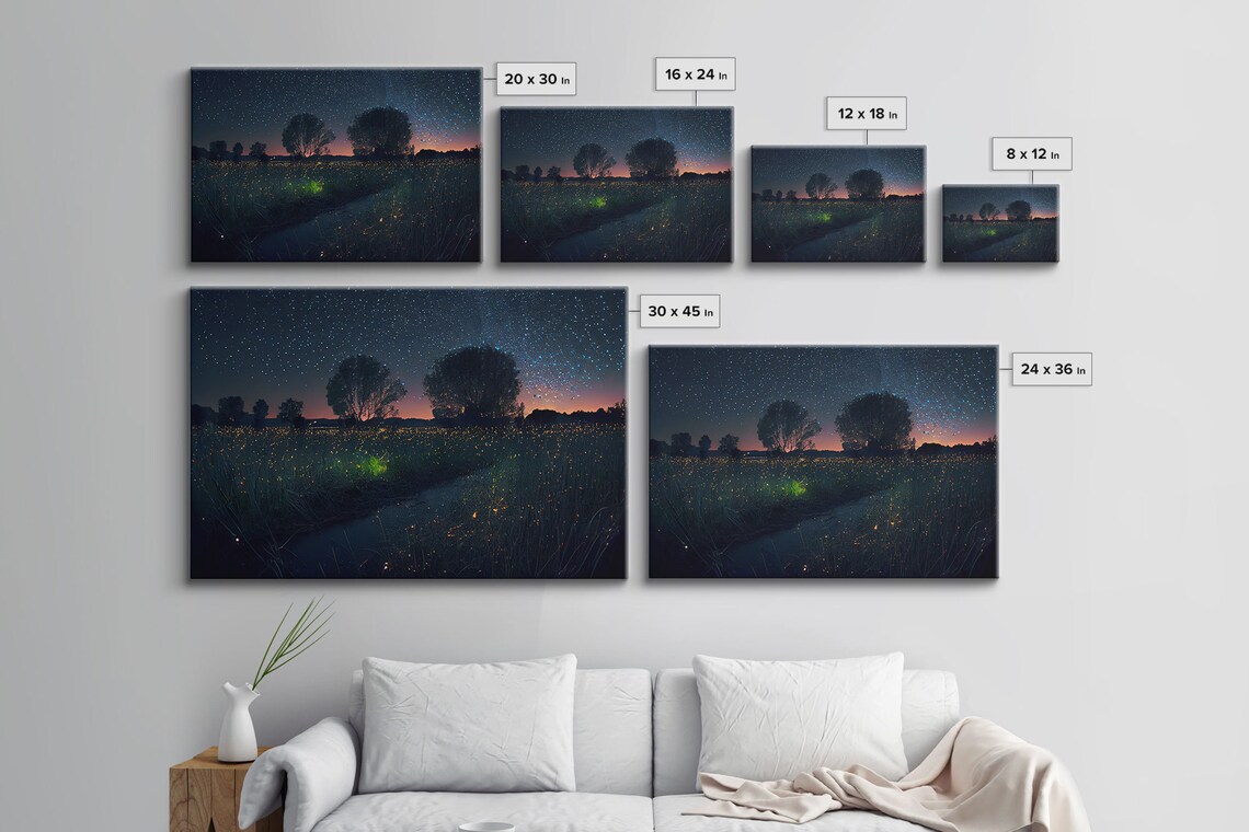Fireflies Over Oklahoma Prairie, Starry Night Art Print - Image 2