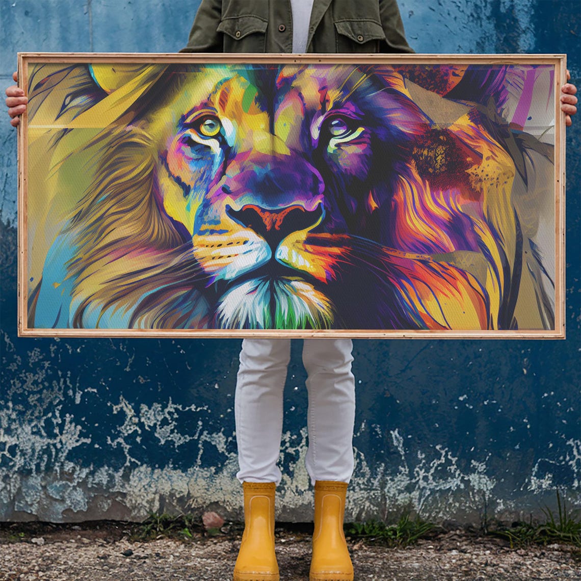Colorful Pop Art Lion Face Rainbow Vibrant Modern Animal Wall Art - Image 6