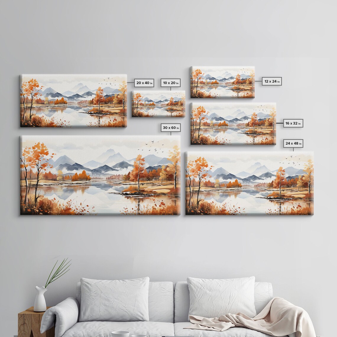 Mountain Valley Watercolor Art Print, Rolling Hills - Image 2