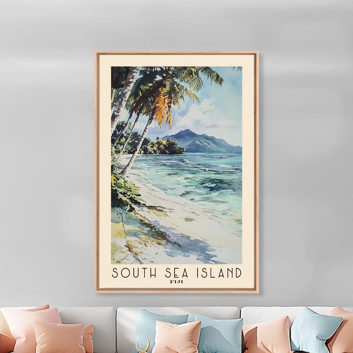 South Sea Island Fiji Watercolor Print Vacation Gift Fiji Wall Art Vacation Wall Art Vacatation Beach Decor Beach Or Lakehouse Art - Image 2