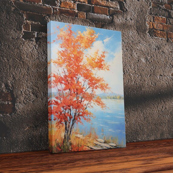 River Wall Art Fall Art Trees Wall Art Landscape Art Sunset Wall Art Print Wall Art Vertical Art Home Wall Decor Office Art