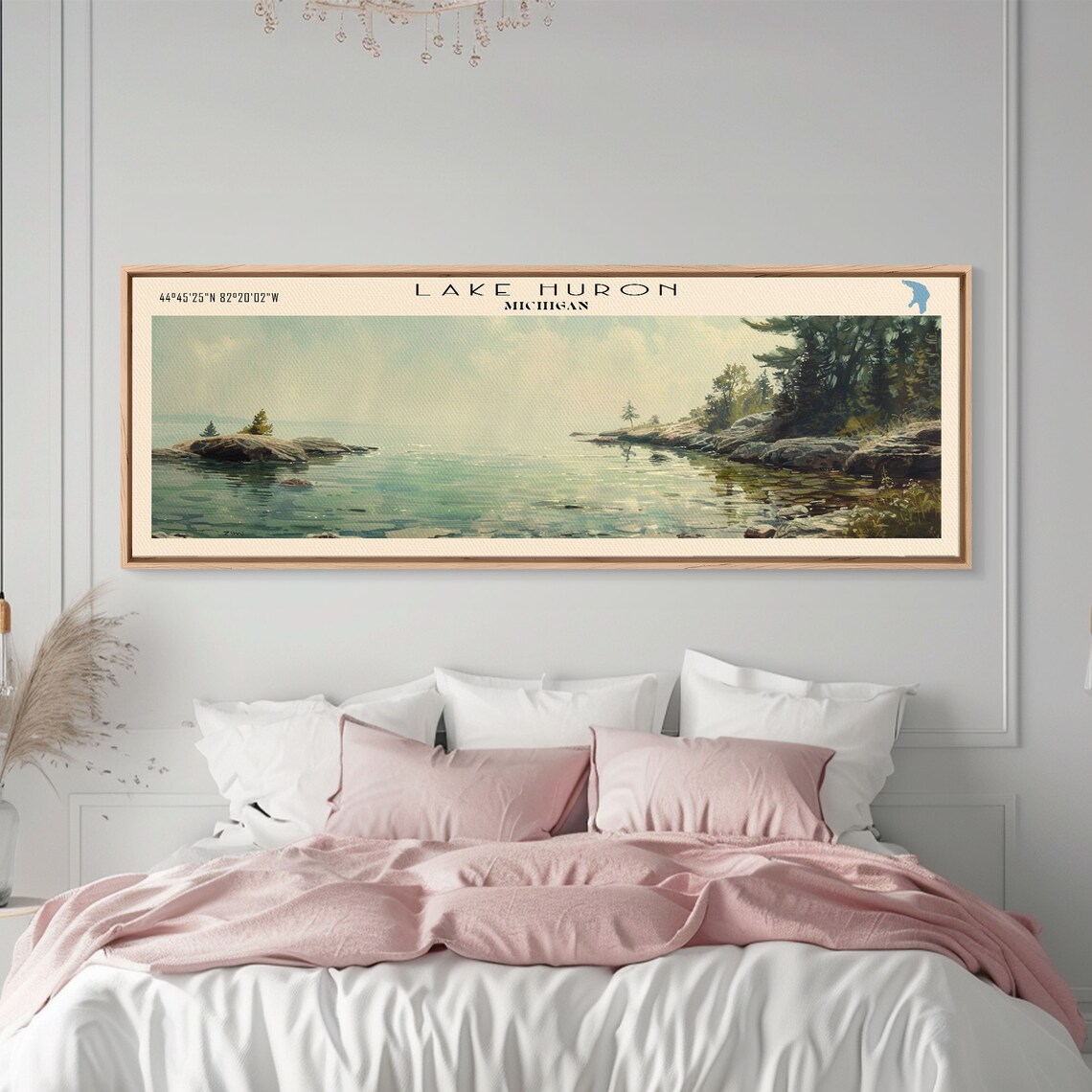 Lake Huron Travel Poster, Lake House Art Print - Image 3