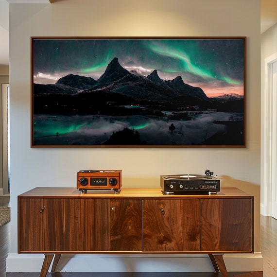 Northern Lights Fine Art Print Aurora Wall Art Landscape Print Aurora Painting Aurora Borealis Poster