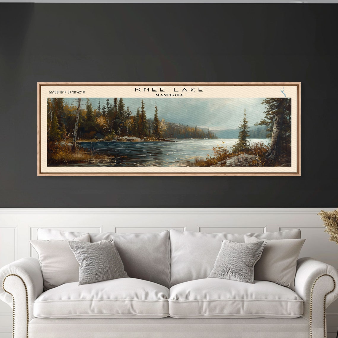 Knee Lake Manitoba Evergreen Forest Rocky Shore Blue Water Poster - Image 2