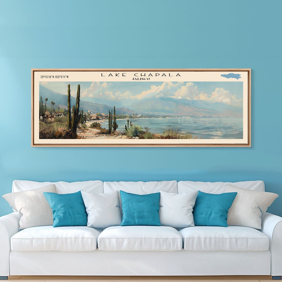 Lake Chapala Travel Poster, Scenic Landscape Art - Image 3