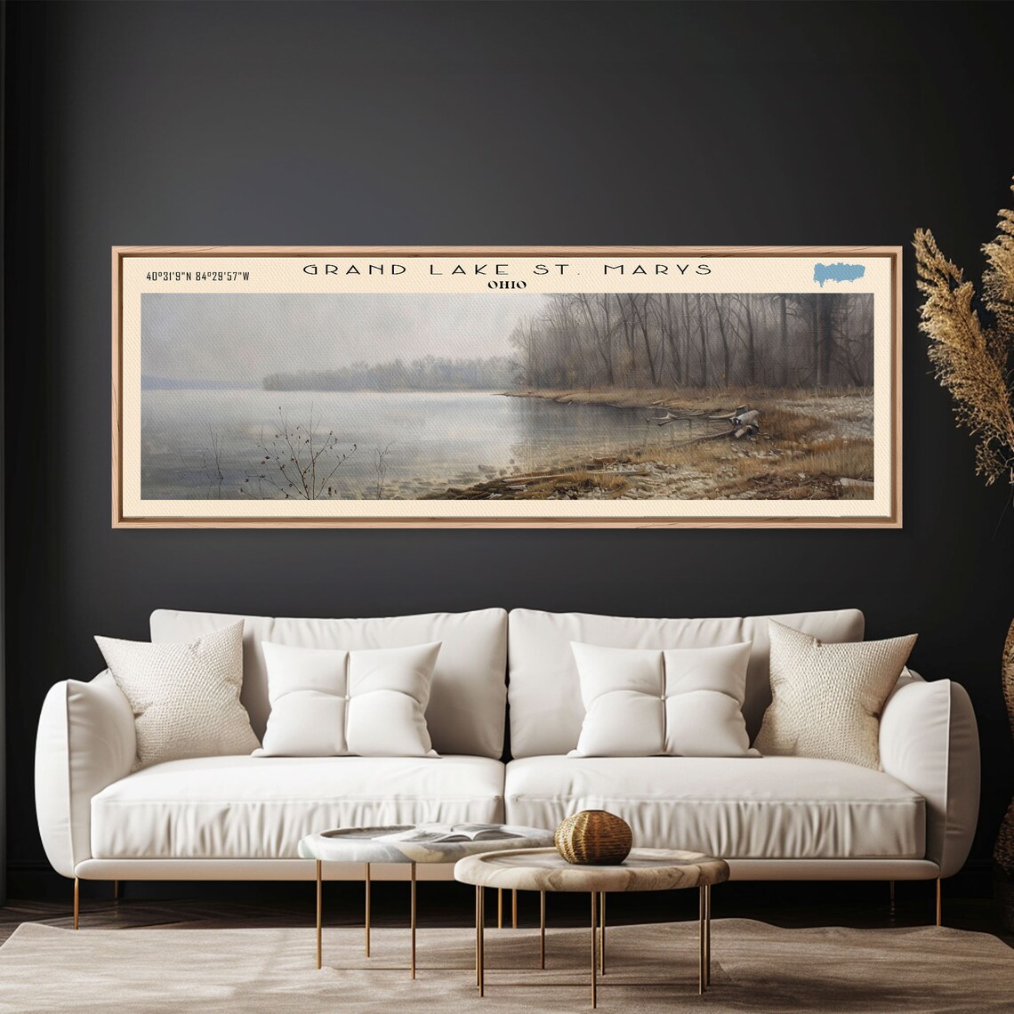 Grand Lake St Marys Ohio Driftwood Shore Bare Trees Winter Poster
