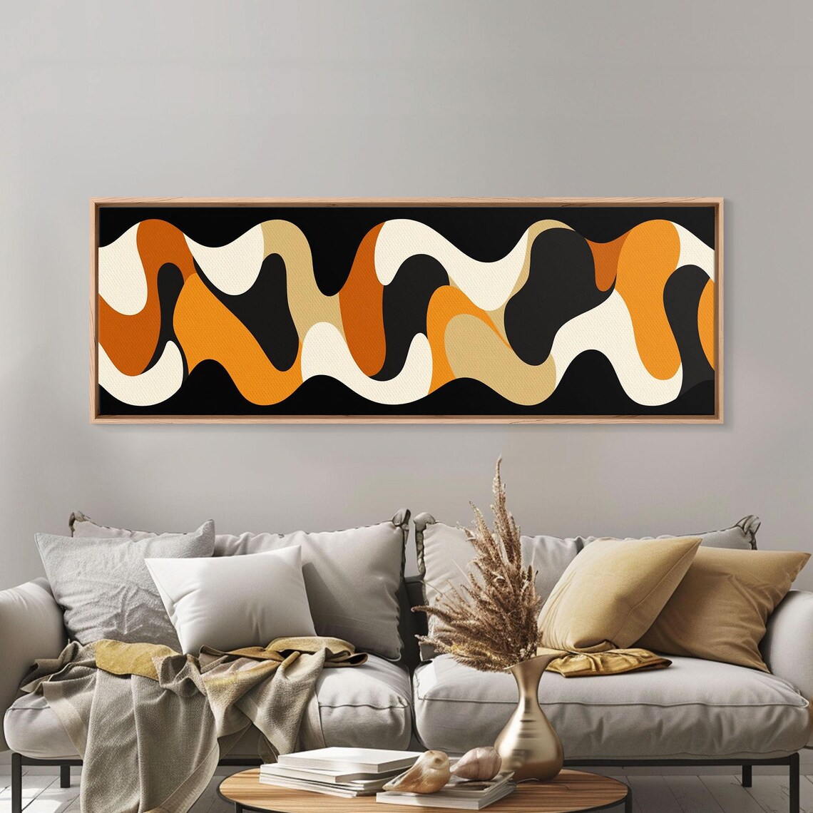 Amber Waves Boho Abstract, Mid-Century Style - Image 3