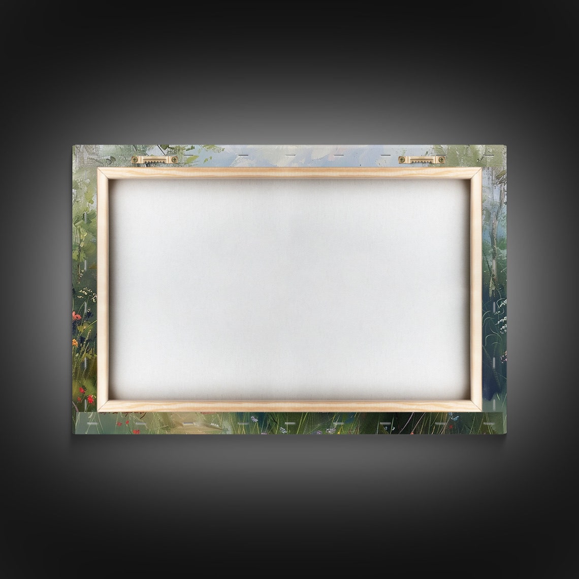Spring Wildflower Meadow Mountain Lake Pastel Landscape Poster - Image 2