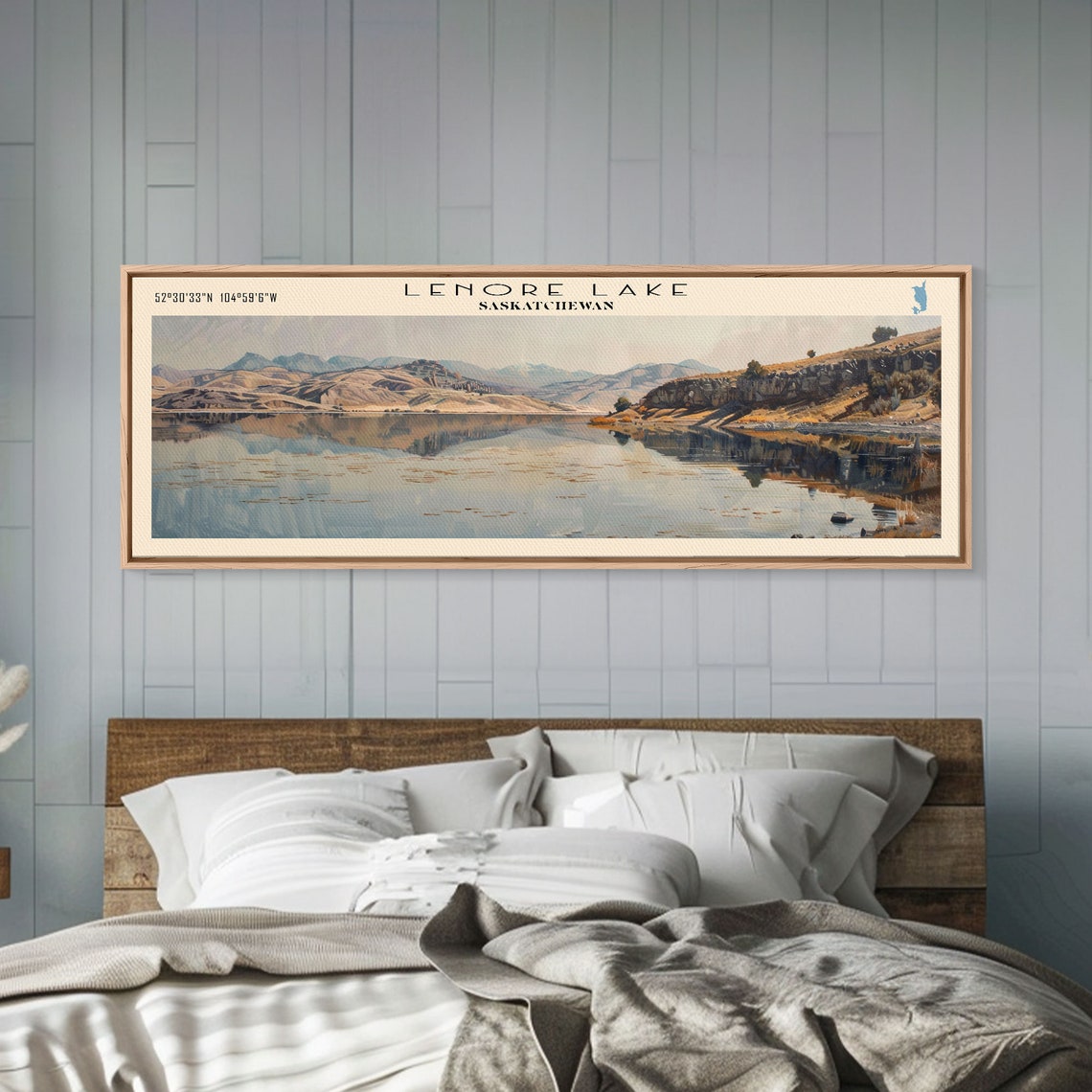 Lenore Lake Saskatchewan Rolling Prairie Hills Mirror Water Poster - Image 3