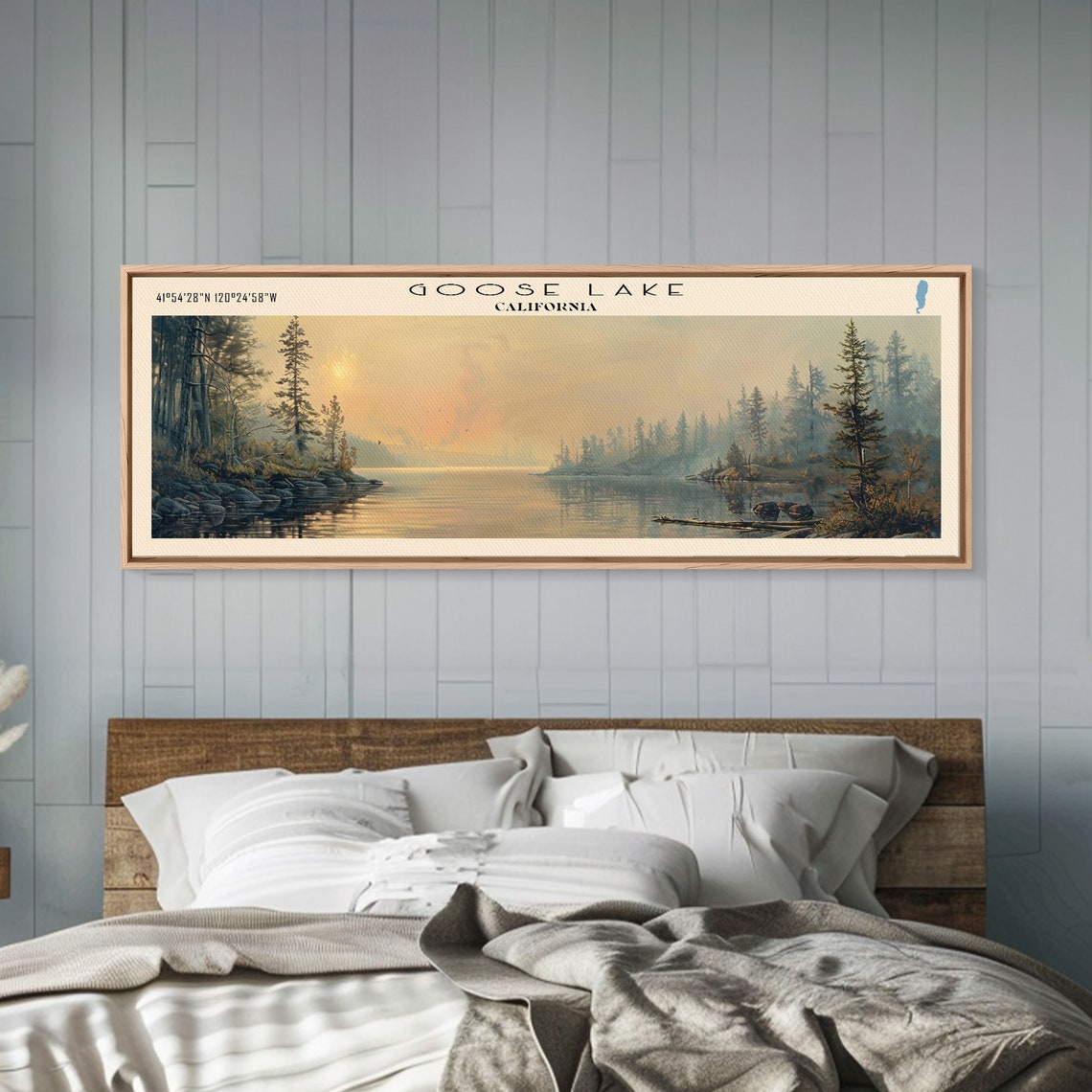 Goose Lake California Golden Sunset Glow Pine Forest Shoreline Poster - Image 2